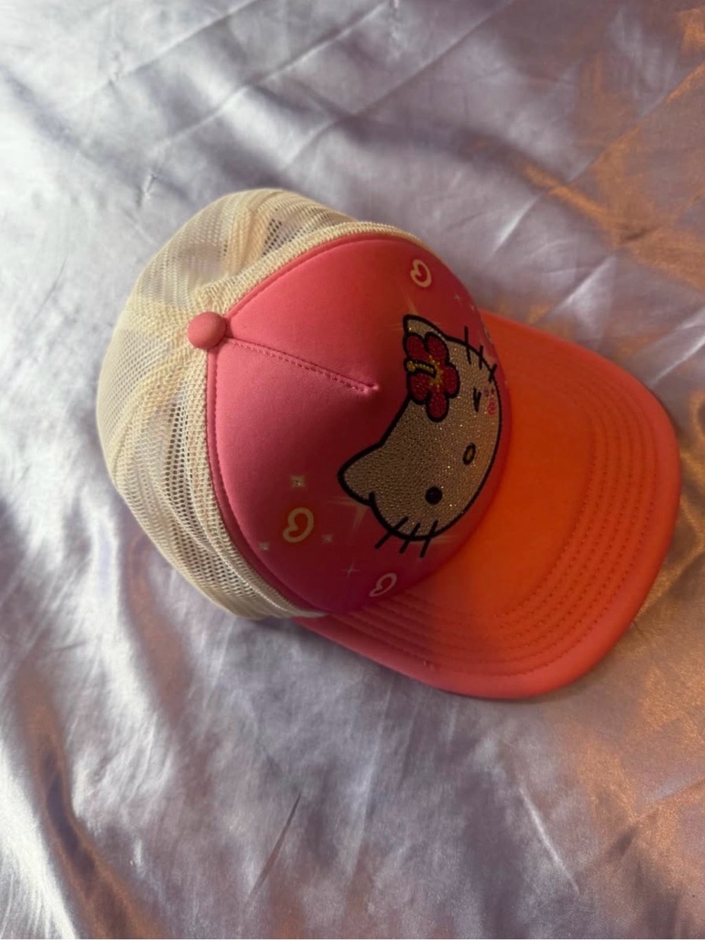 Hello Kitty Pink Rhinestone Trucker hat - Picture 2 of 2